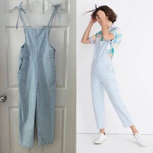 Madewell Tie-Strap Overalls in Railroad Stripe